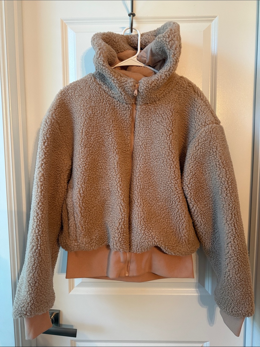 Women’s Cozy Teddy Fleece Jacket - Taupe